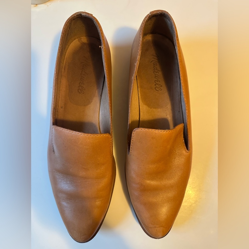 Madewell Frances Leather Loafers in English Saddle – Women’s Size 8